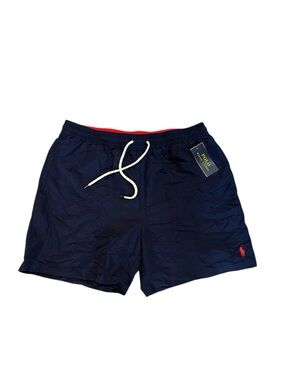 Polo Ralph Lauren Swim Trunks Sz Large Men’s Navy Blue Mesh Lined Drawstring